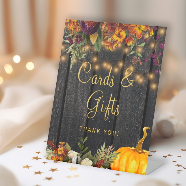 Autumn fall rustic wood wedding cards gifts sign (Creator Uploaded)