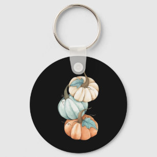 Autumn Fall Season Cute Coloured Pastel Pumpkin  Key Ring