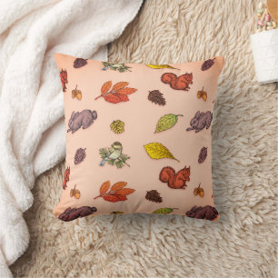  Autumn Fall Season Pattern, Animal Nature Trend Cushion