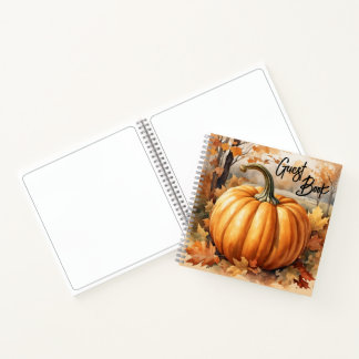 Autumn Fall Season Pumpkin Theme Guest Book