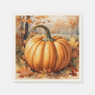 Autumn Fall Season Pumpkin Theme Napkin