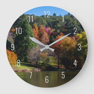 Autumn Fall Season Trees Nature Scenery Australia Large Clock