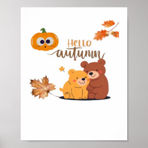 Autumn Fall Shirt, Thanksgiving Shirt, Fall Pumpki Poster