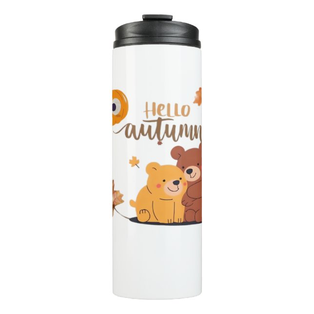 Autumn Fall Shirt, Thanksgiving Shirt, Fall Pumpki Thermal Tumbler (Front)