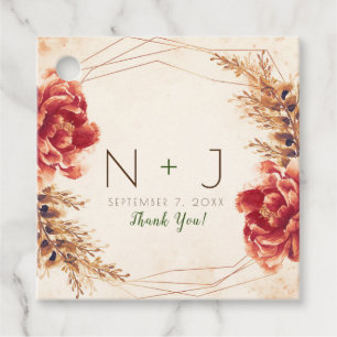 Autumn Fall Spice Floral Watercolor Wedding Favour Tags
