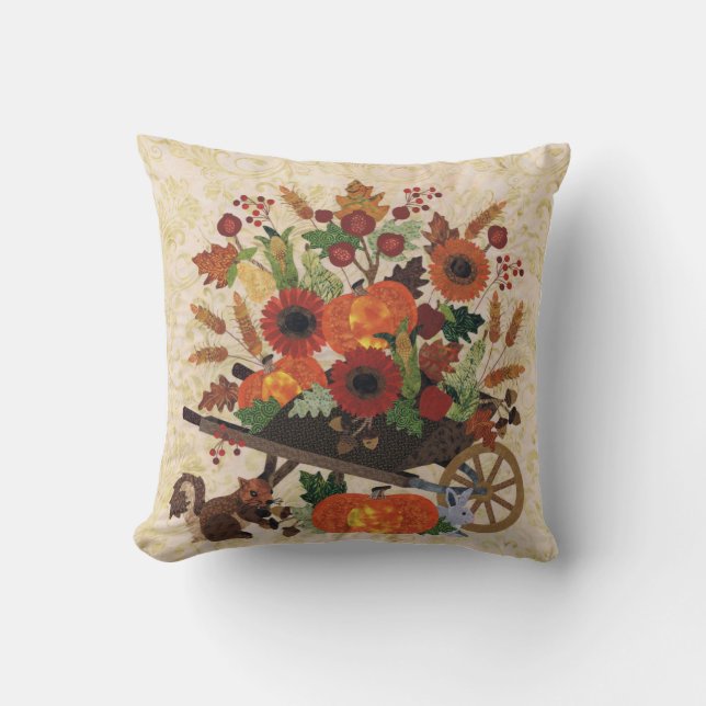 Autumn Fall Squirrel Festive Cute Chic Stylish Cushion (Front)