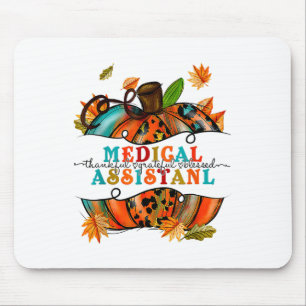 Autumn Fall Tees Medical Istant Thankful Grateful Mouse Pad