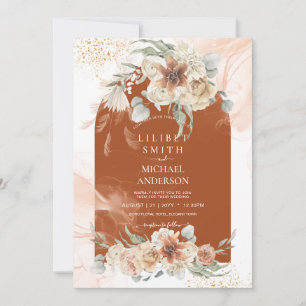 Autumn Fall Terracotta Floral Pampas Grass WEDDING