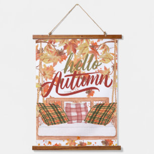 Autumn Fall Thanksgiving Orange Leaves Scene Hanging Tapestry