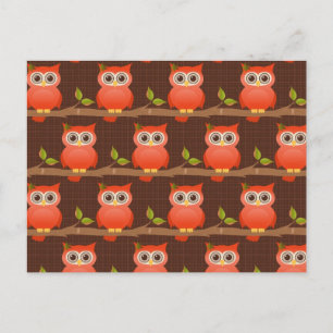 Autumn/Fall Thanksgiving Owl Holiday Postcard