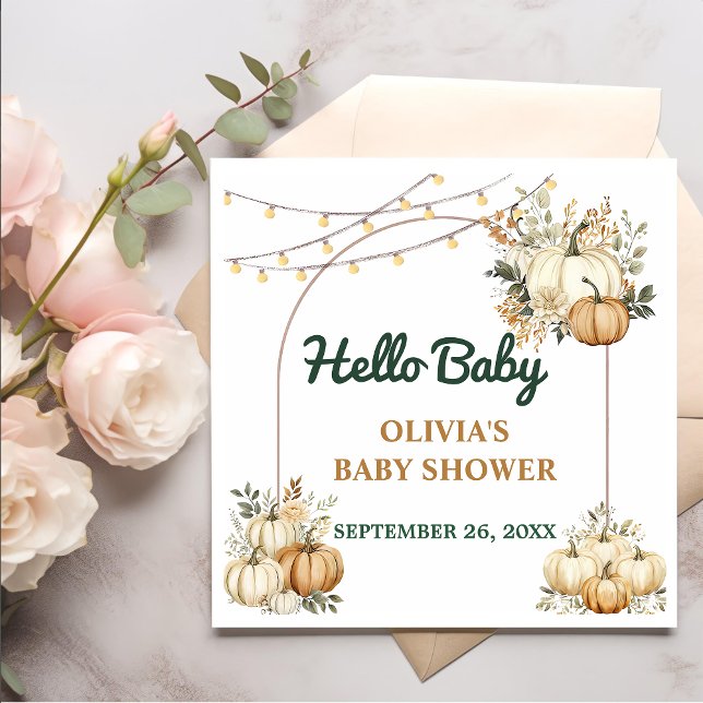 Autumn Fall Thanksgiving Party Baby Shower Napkin (Creator Uploaded)