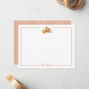 Autumn Fall Thanksgiving Personalised Stationery Card