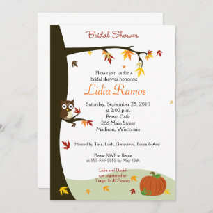 Autumn Fall Theme Bridal Shower Invitation