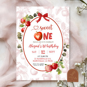 Autumn Fall Toile First Birthday  Invitation