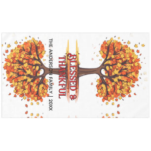 Autumn Fall Tree Happy Thanksgiving Blessed Tablecloth