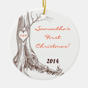 Autumn Fall Tree Initia Personalised Name Ornament