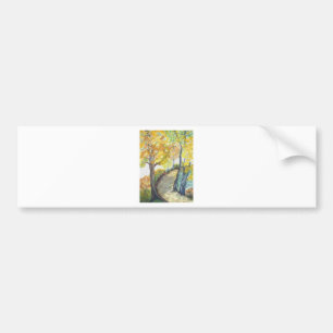 Autumn Fall Tree Leaves Art Painting Destiny Bumper Sticker
