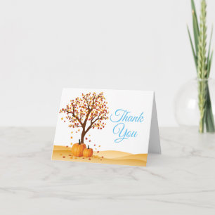 Autumn Fall Trees Pumpkin Thank You card