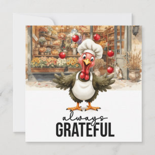 Autumn Fall Turkey is at Florist Shop Thanksgiving Holiday Card
