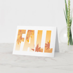 Autumn Fall Typography Design with Leaves Card