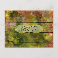 Autumn Fall Vintage Wedding Invite RSVP with photo