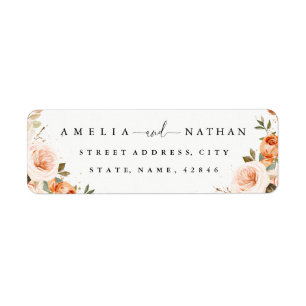 Autumn Fall Watercolor Flower Wedding Return Address Label