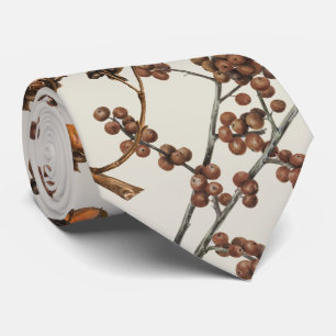 Autumn Fall Watercolor Foliage Leaves  Tie