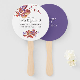 Autumn - Fall Watercolor Wedding Favour Hand Fan