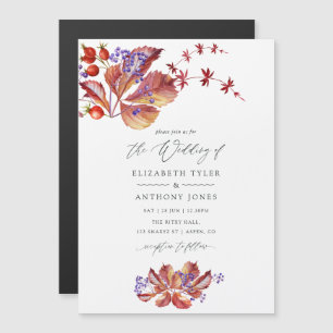 Autumn - Fall Watercolor Wedding Magnetic Invitation