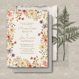 Autumn Fall Wildflowers Wedding Invitation