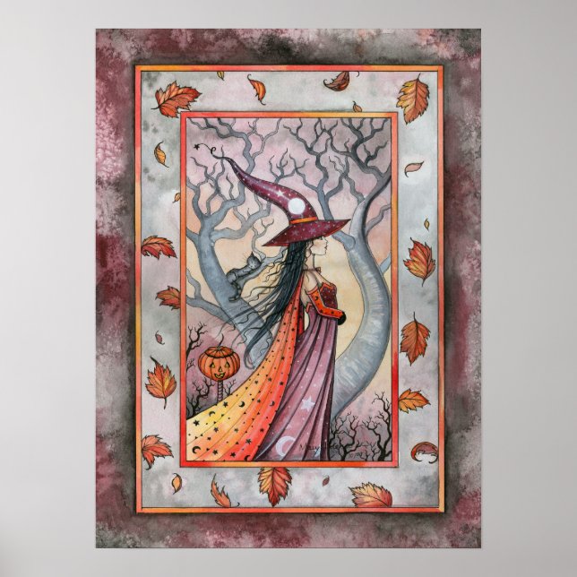 Autumn Fall Witch Wiccan Poster by Molly Harrison (Front)