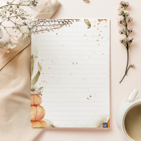 Autumn / Fall with pumpkins and leaves lined