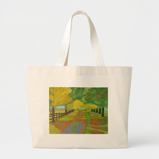 Autumn- Fallen Leaves Large Tote Bag (Front)