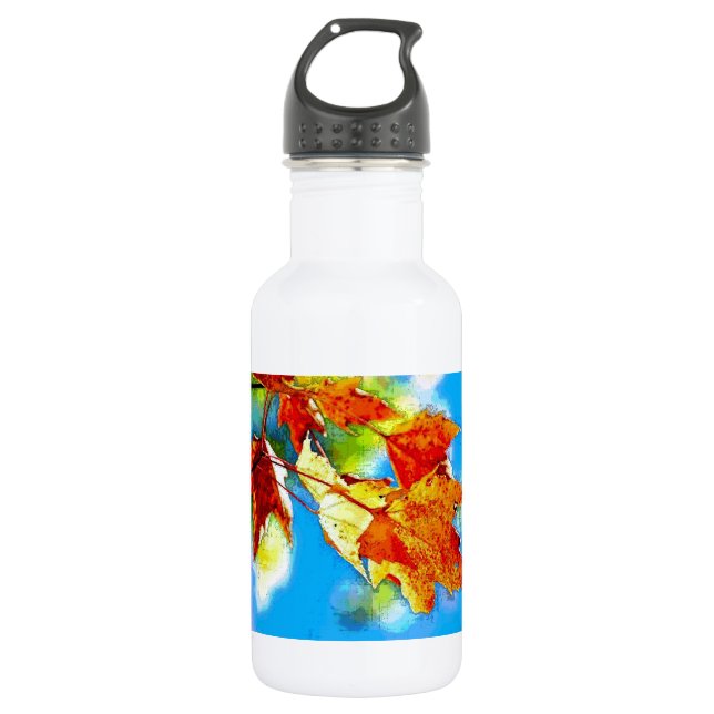 Autumn Falling Leaves 532 Ml Water Bottle (Front)