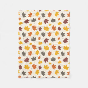 Autumn Falling Leaves Fleece Blanket