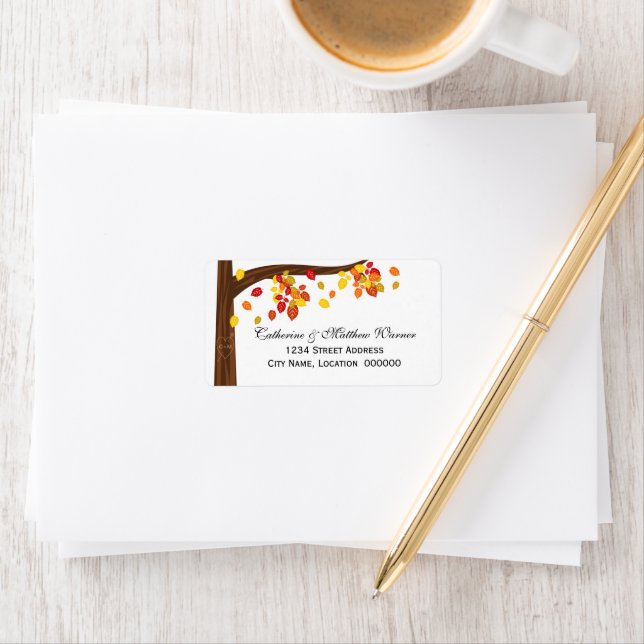 Autumn Falling Leaves Label (Insitu)