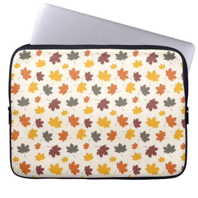 Autumn Falling Leaves Laptop Sleeve (Front)