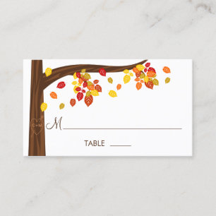 Autumn Falling Leaves Place Cards