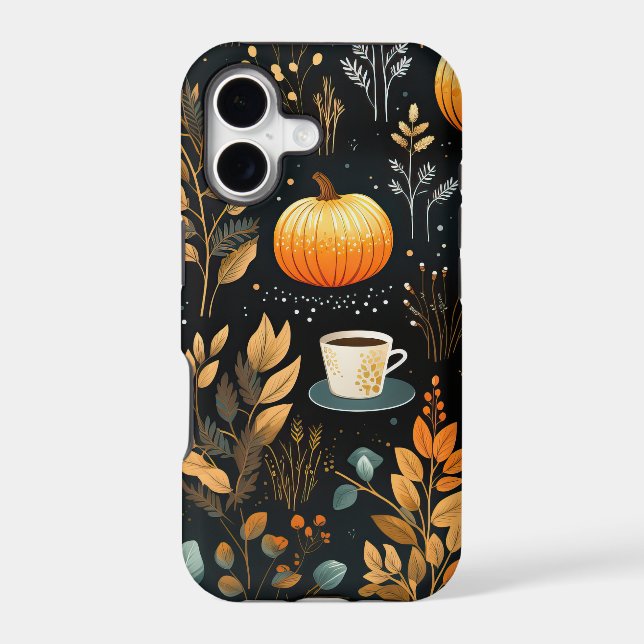 Autumn Falling Leaves Pumpkin (Back)
