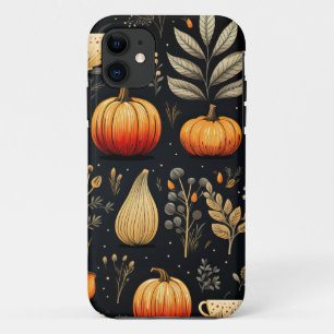 Autumn Falling Leaves Pumpkin  iPhone 11 Case