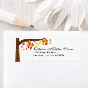 Autumn Falling Leaves Return Address Label