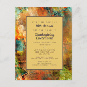Autumn Family Thanksgiving Dinner Invitation