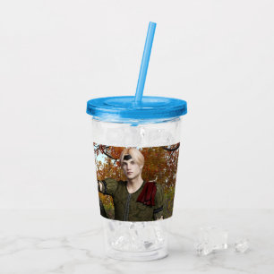 Autumn Fantasy Prince Forest Portrait Acrylic Tumbler