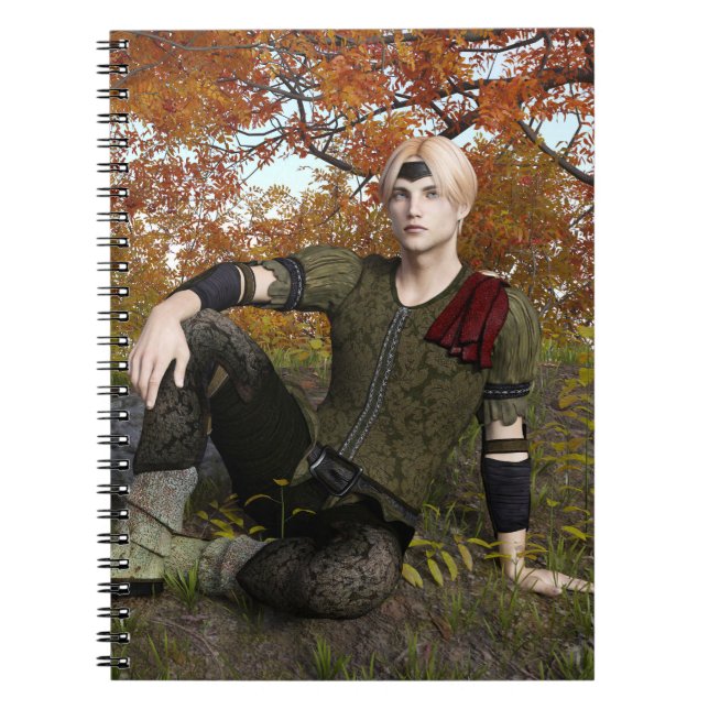 Autumn Fantasy Prince Forest Portrait Notebook (Front)