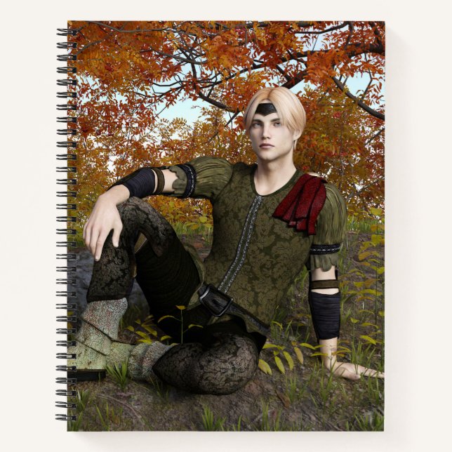 Autumn Fantasy Prince Forest Portrait Notebook (Front)