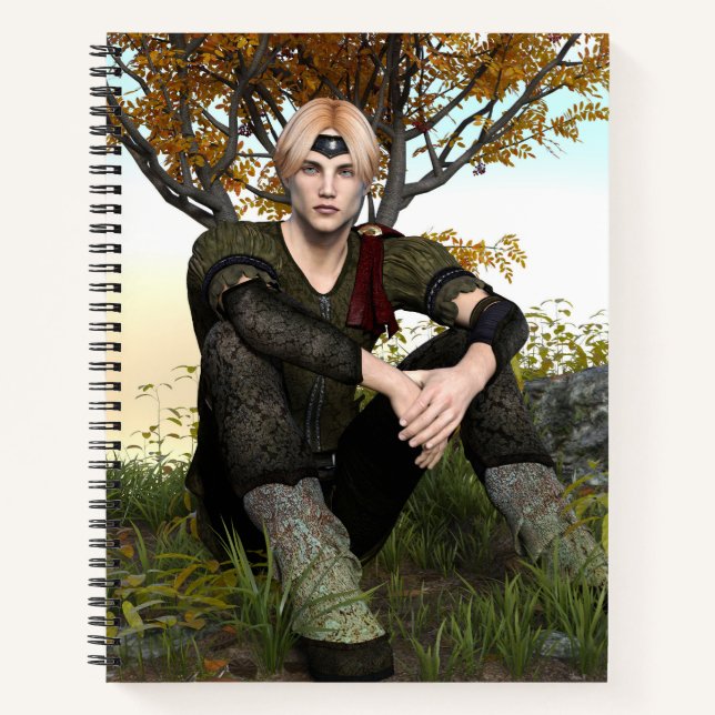 Autumn Fantasy Prince Forest Portrait Notebook (Front)