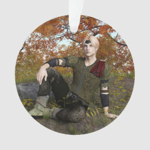 Autumn Fantasy Prince Forest Portrait Ornament