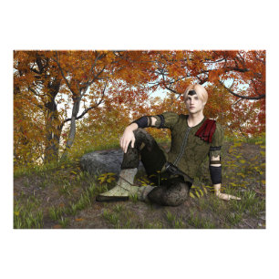 Autumn Fantasy Prince Forest Portrait Photo Print