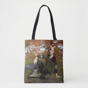 Autumn Fantasy Prince Forest Portrait Tote Bag