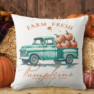 Autumn Farm Fresh Pumpkins Throw Pillow